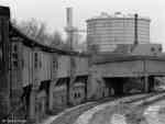 railway high-line with gas holder